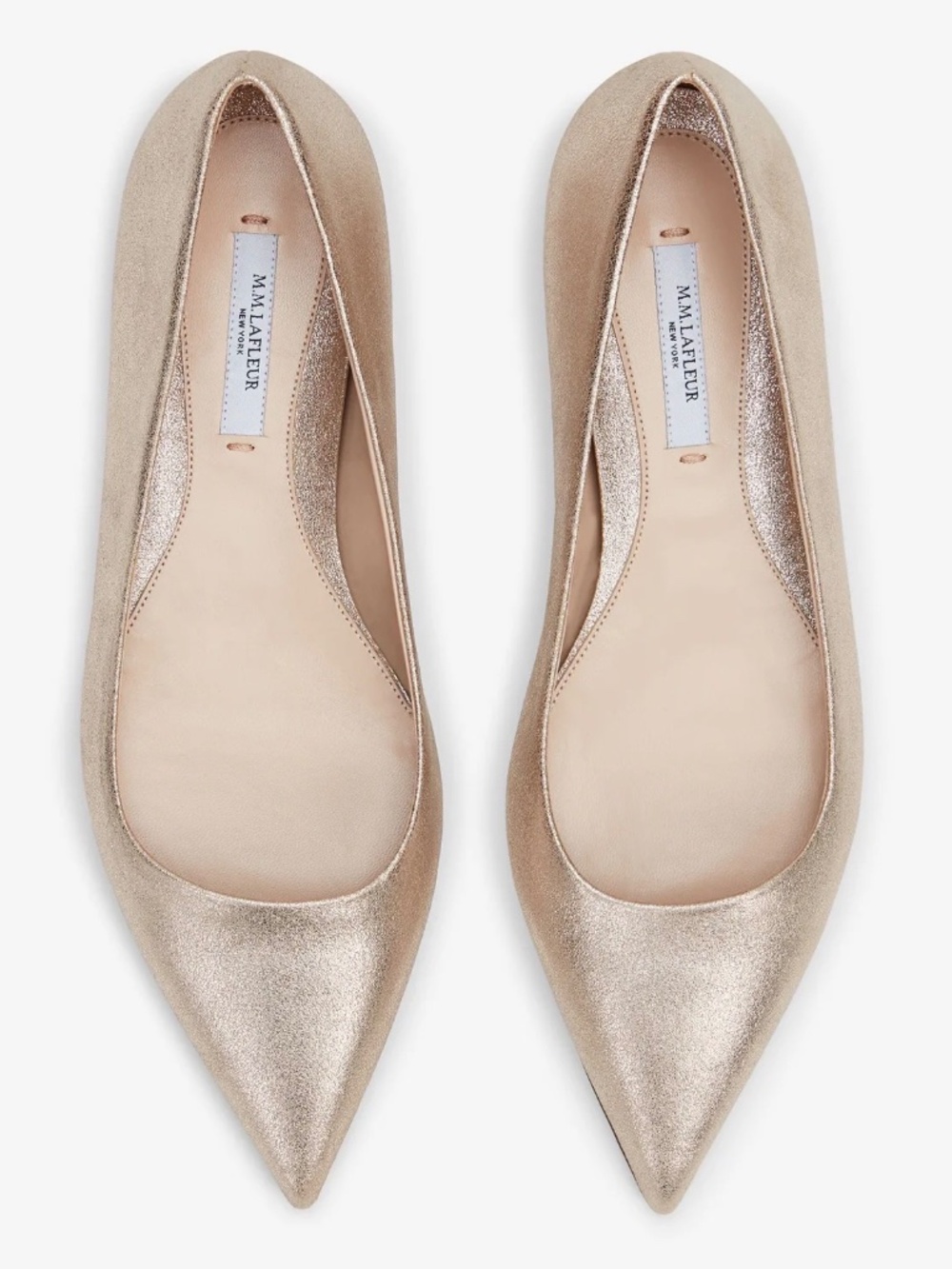 M.m.la fleur Rowan metallic suede flat in prosecco - Picture 5 of 9